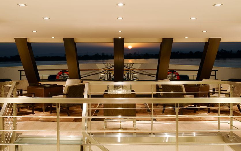 The Club Lounge at The Oberoi Zahra Luxury Nile Cruiser