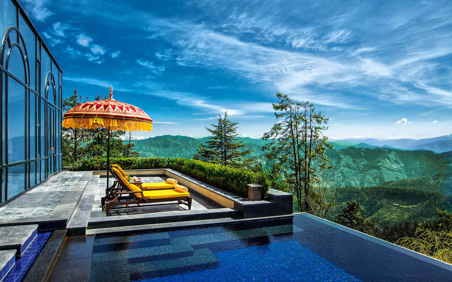 wildflower hall shimla pool, archery range, ayurvedic treatment, Burmese teak, Cavalry Bar, Chandigarh, Chharabra, Himalayas, India,Lord Kitchener, Mashobra, Oberoi property, shimla, Tattapani, Wildflower Hall Shimla